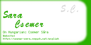 sara csemer business card